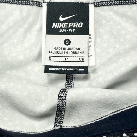 Nike Pro Dri-Fit Hyperwarm Leggings Black White Compression Workout Gym Pull On - Picture 15 of 16